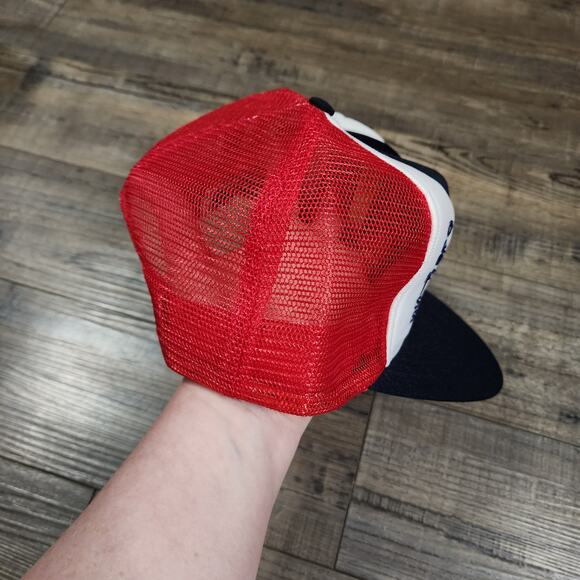 Vintage 1980s Ole Miss Rebels Black, Red White cap Snapback CB - Picture 2 of 7